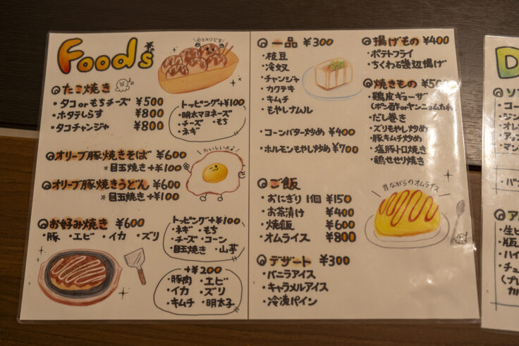 画像 たこ焼きミントのメニュー2