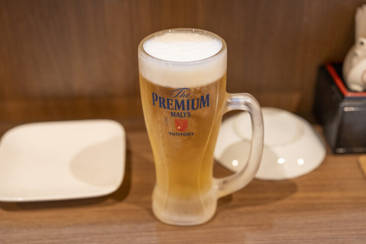 鉄板工房なかむらの生ビール