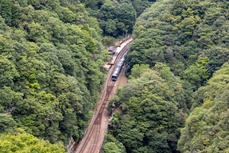 坪尻駅と汽車2