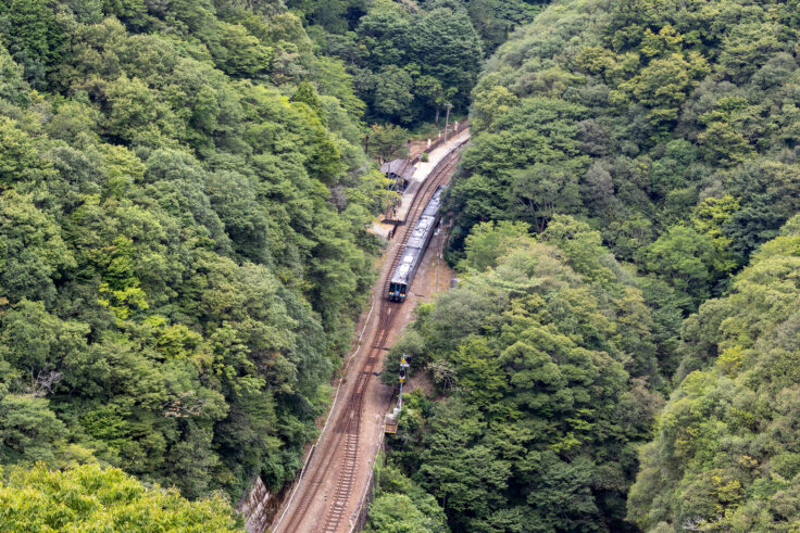 坪尻駅と汽車3