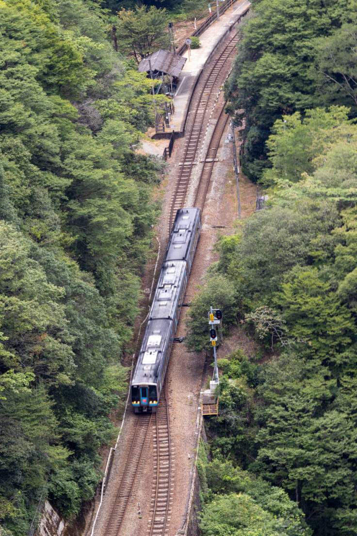 坪尻駅と汽車4