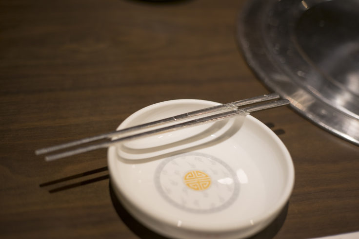 韓国料理双六の金属製箸