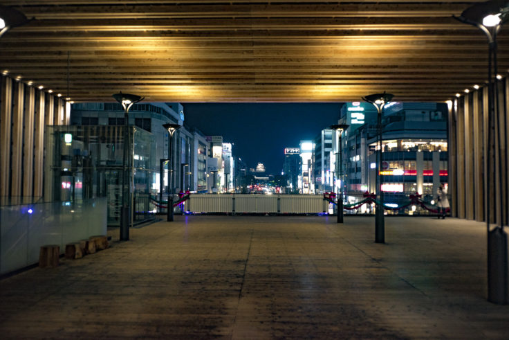 姫路駅ビルから見た夜景姫路城