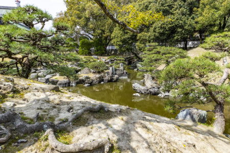 旧徳島城表御殿の池の石